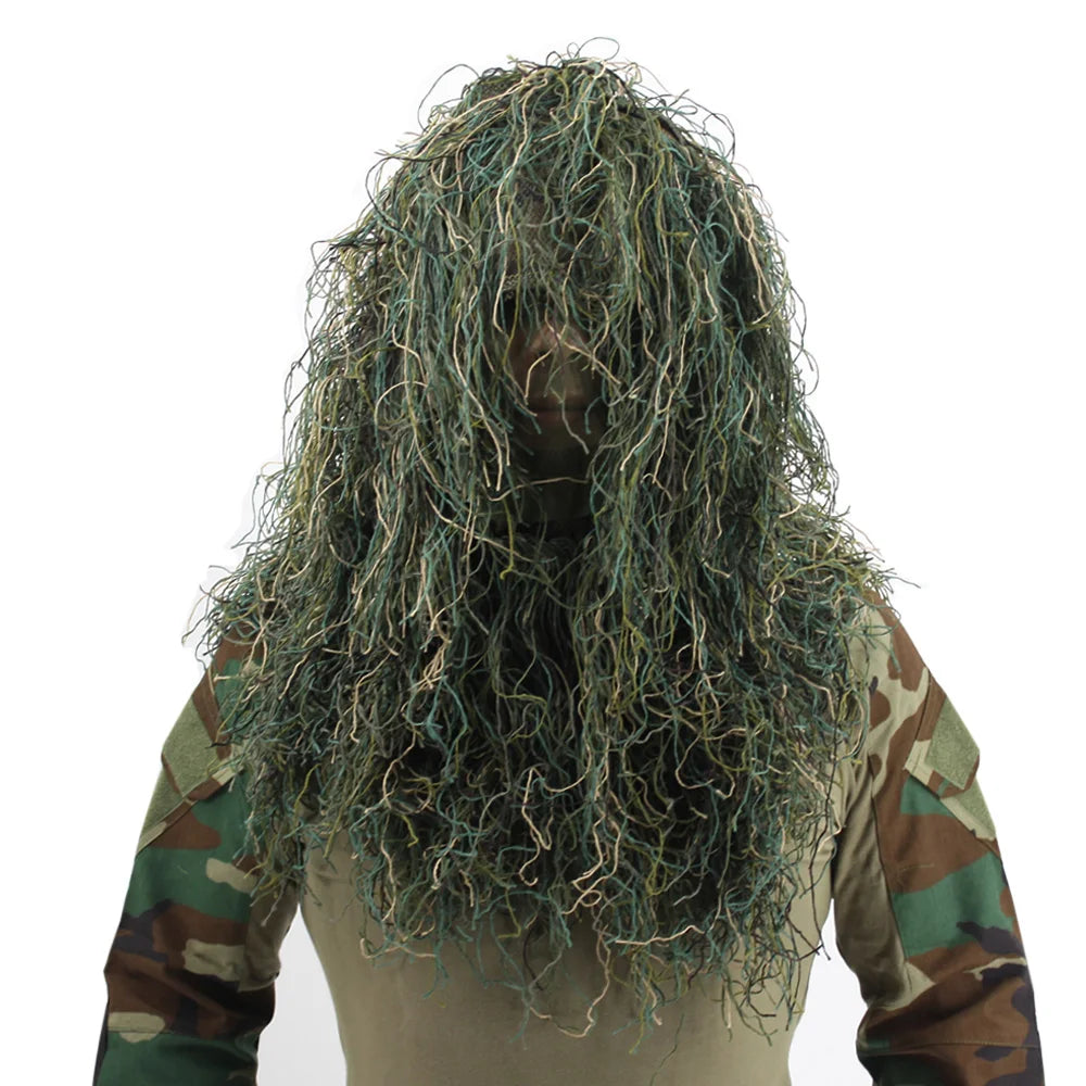 VULPO Tactical Airsoft Sniper Ghillie Suit Hood Camouflage HeadGear For Ghillie Suit Hunting Paintball CS Game Head Cover