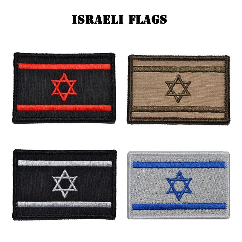 1pcs Israeli National Flag Patches Embroideried Military Uniform Tactical Badge Israel