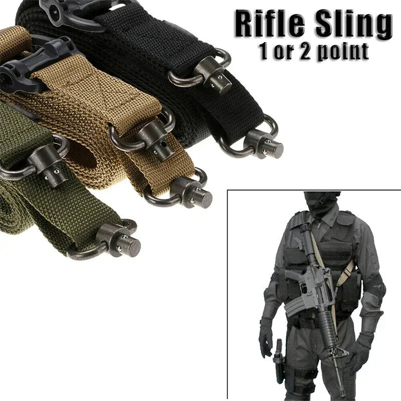 1 Pc Adjustable MS4 Tactical Quick Detach QD 1 or 2 Point Multi Mission 1.25" Rifle Sling Quick Release Single Point Rifle Sling