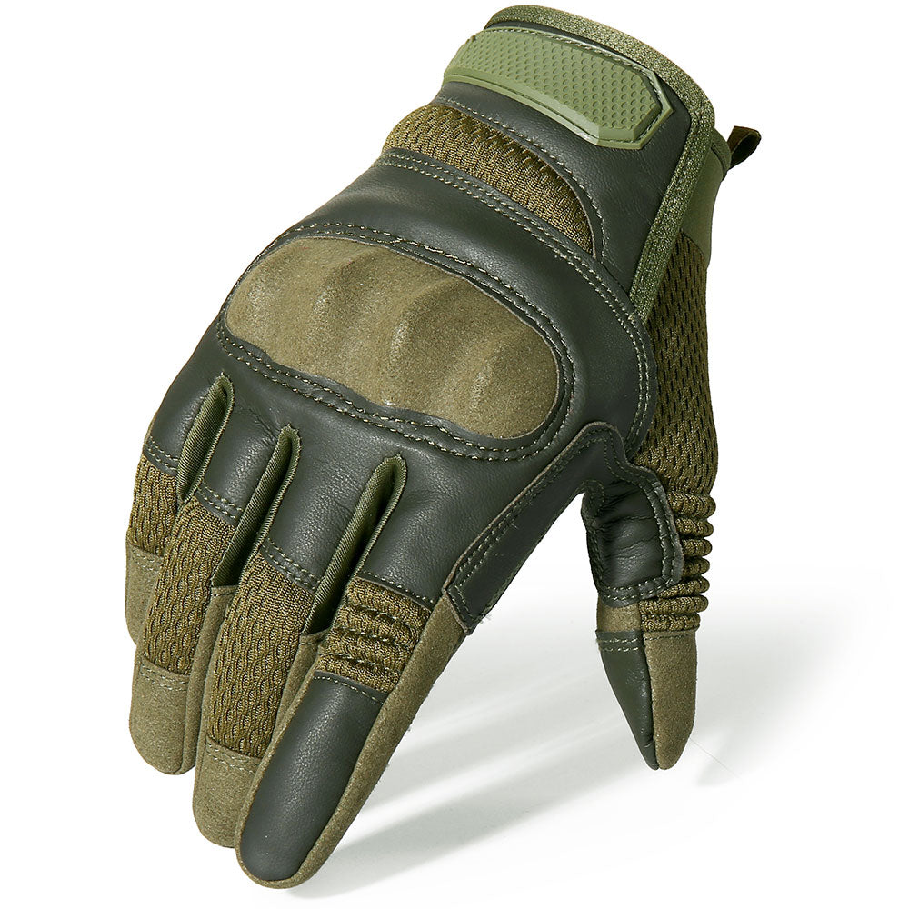 Combat Elite Touchscreen Leather Tactical Gloves - Black Opal PMC