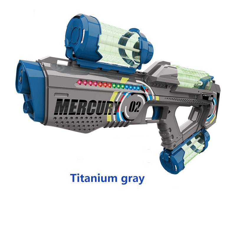 Luminous Electric Water Gun Fully Automatic Continuous Firing Water Gun Interactive Water Splashing Children's Toys - Black Opal PMC