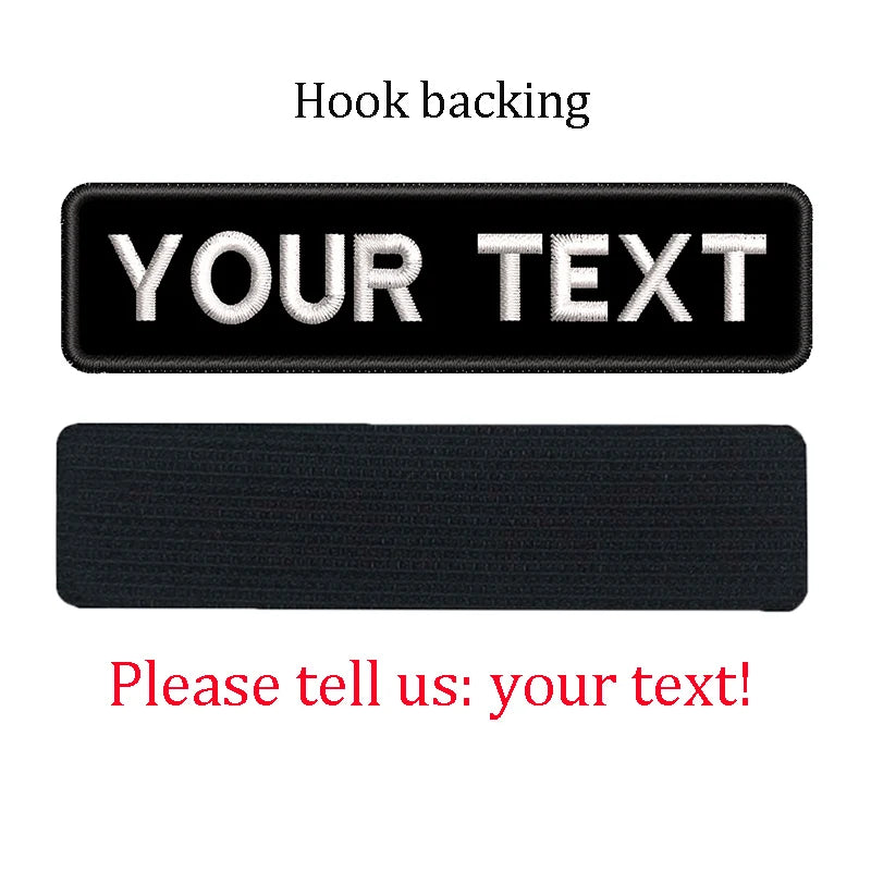 Your Text Name Patches Embroidered Personalized Stripes Badge Hook Backing Or Iron On For Clothing,Uniform,Hat Morale,Dog Collar