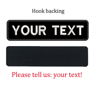 Your Text Name Patches Embroidered Personalized Stripes Badge Hook Backing Or Iron On For Clothing,Uniform,Hat Morale,Dog Collar