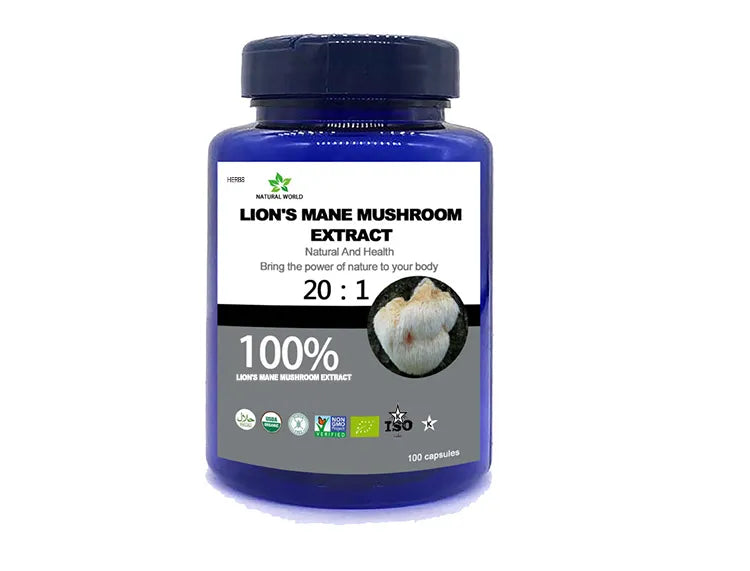 Organic Lions Mane Mushroom Extract 20:1 Powder,100pcs/bottle