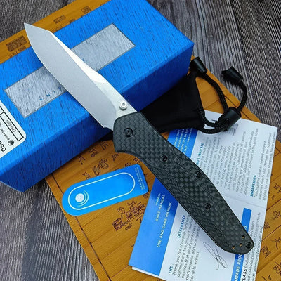 940 Osborne EDC Knife BM Folding Pocket Knife Tanto Blade Plain Edge Tactical Survival Camping Knife Tools Carbon Fiber Handle