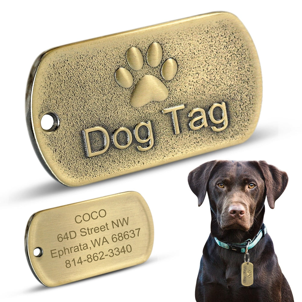 Personalized Stainless Steel Pet ID Tag: Keep Your Furry Friend Safe and Stylish! - Black Opal PMC