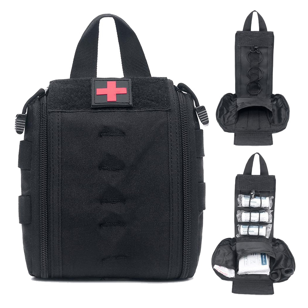 The Ultimate Outdoor Survival Companion: AdventurePro Tactical First Aid Kit - Black Opal PMC