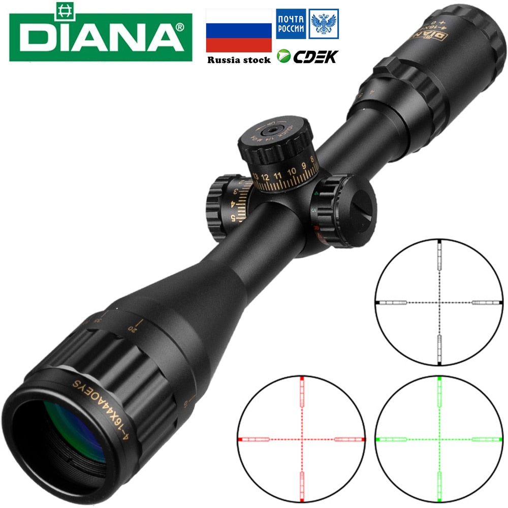 DIANA Tactical Hunter 4-16x44 Illuminated Reticle Rifle Scope - Black Opal PMC